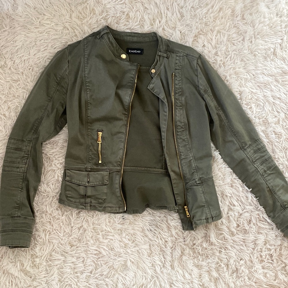 Bebe olive biker jacket